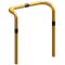Anti-nudge hoop | double-sided, deep version | steel tube  76 mm | yellow / black | total width: 1000 mm | height above ground: 650 mm | for casting in concrete